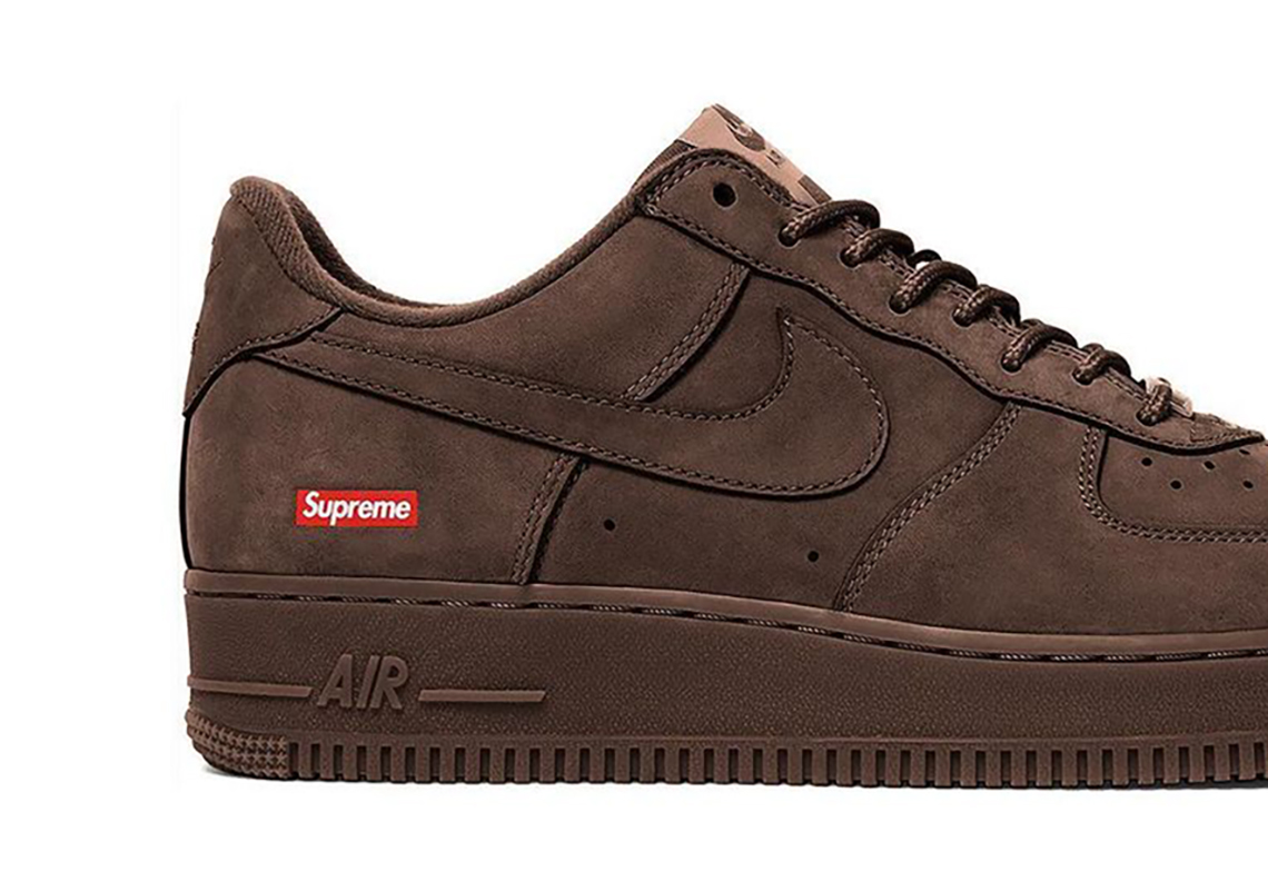 Supreme's Nike Air Force 1 Releases in Baroque Brown This Week – Footwear  News