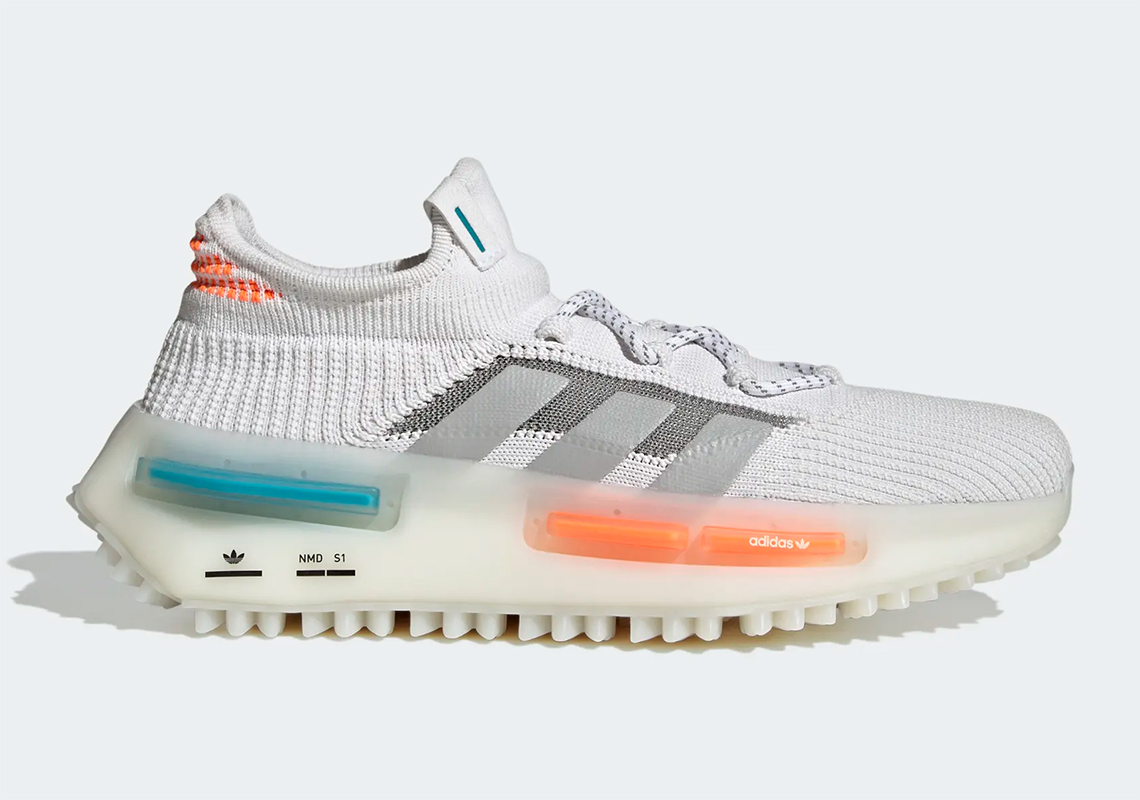 Summer-Friendly Blue And Orange Animate This "Cloud White" adidas NMD S1