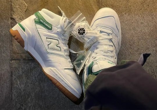 Aimé Leon Dore Experiments With “Pine Green” Accents And Gum Bottoms On New Balance 650 Sample