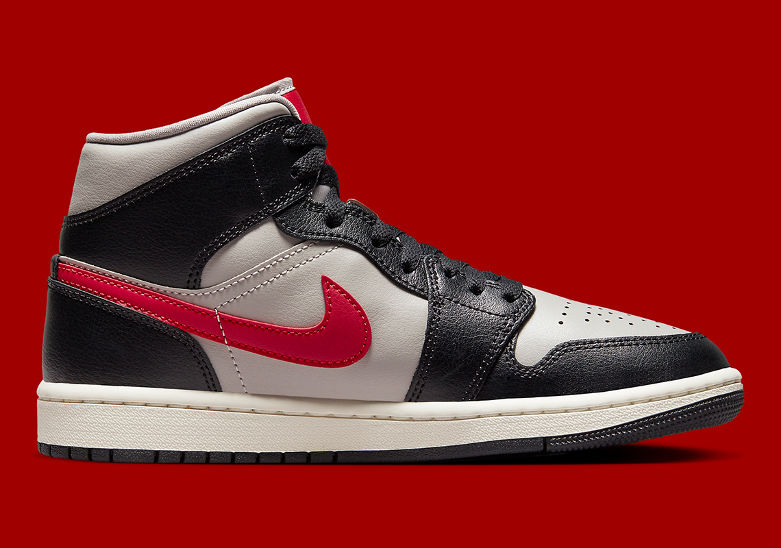 Jordan 1 grey hot sale black red