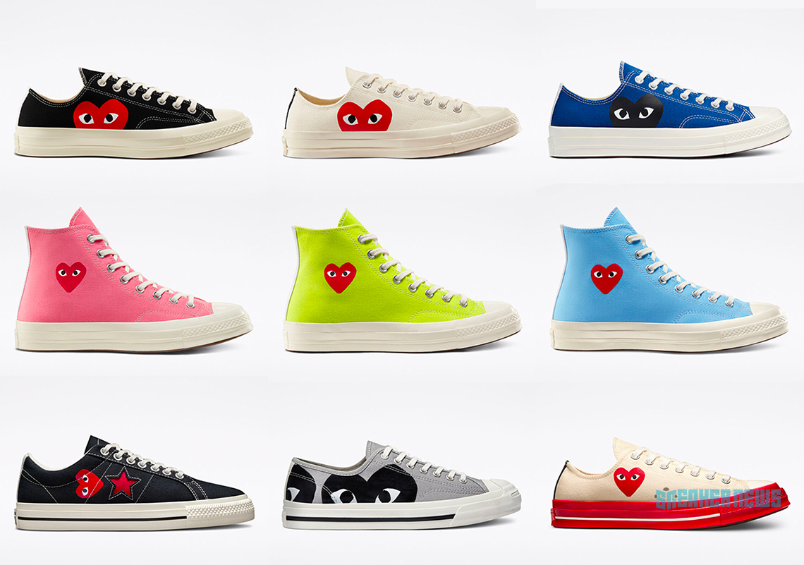 CDG PLAY And Converse Restock 22 Different Past Releases