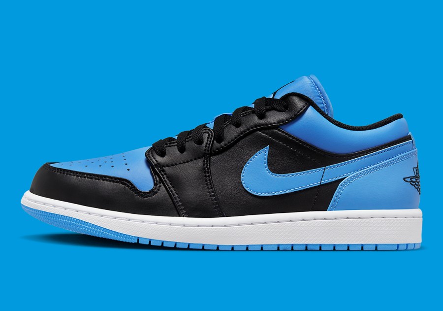 black and blue jordans low top