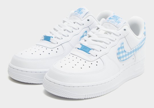 The Nike Air Force 1 Low Sets Up A Picnic In "University Blue" Gingham Plaids