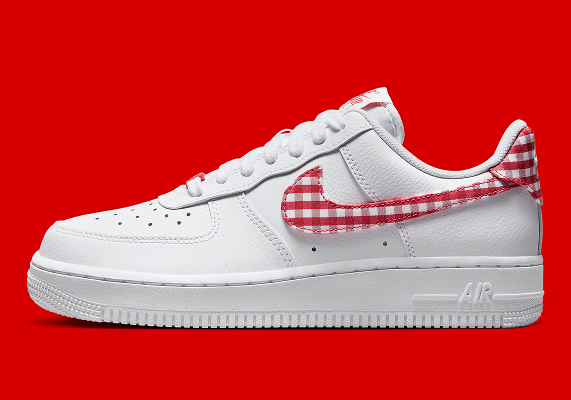 Nike Air Force 1 Low Plaid White University Red