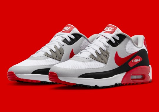 The Nike Air Max 90 Golf "University Red" Takes Leather The Color Blocking Of Its "Infrared" Predecessor