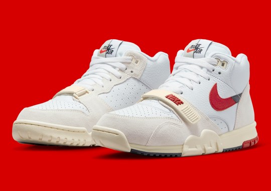 The Nike Air Trainer 1 Mid Reappears With Split “Bred” Swooshes