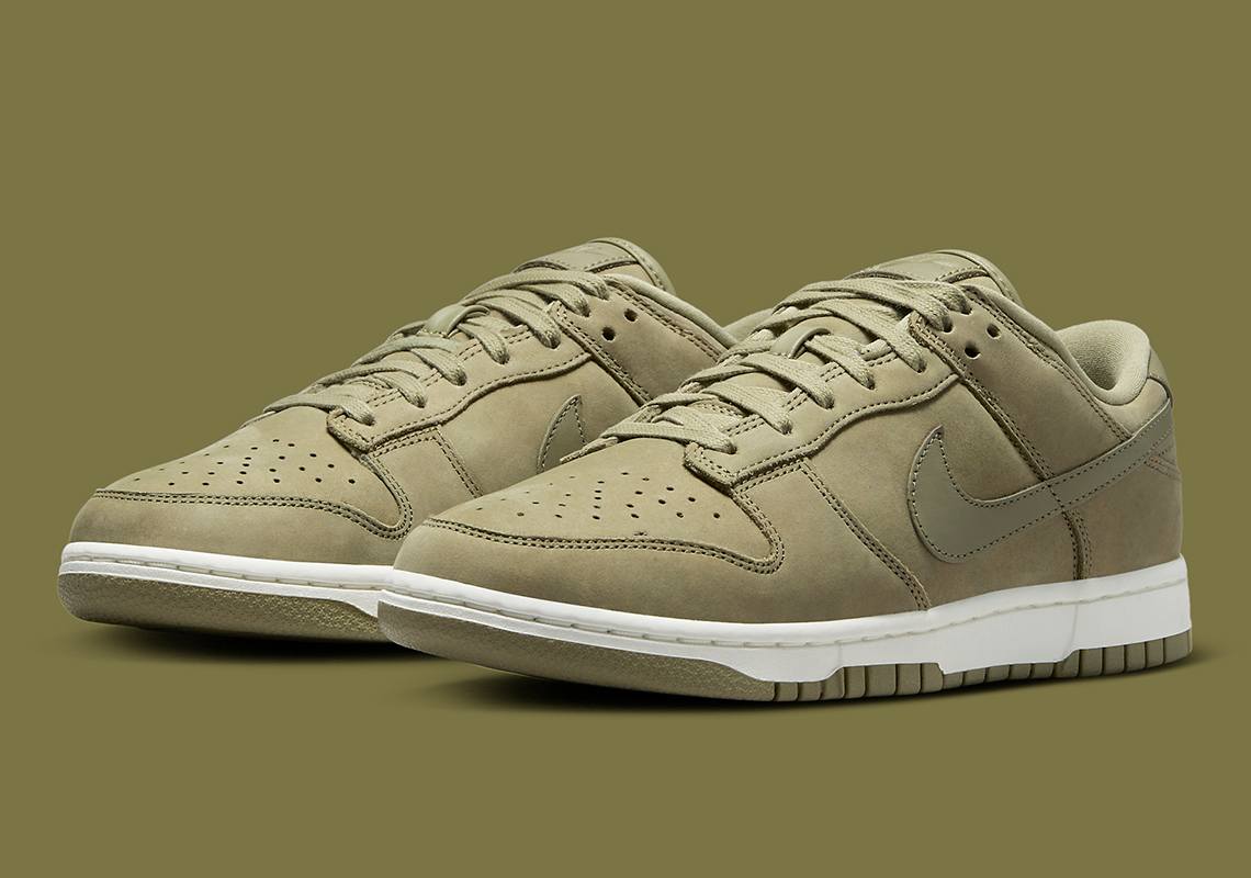 “Neutral Olive” And “Sail” Wrap This Women’s Nike Dunk Low PRM