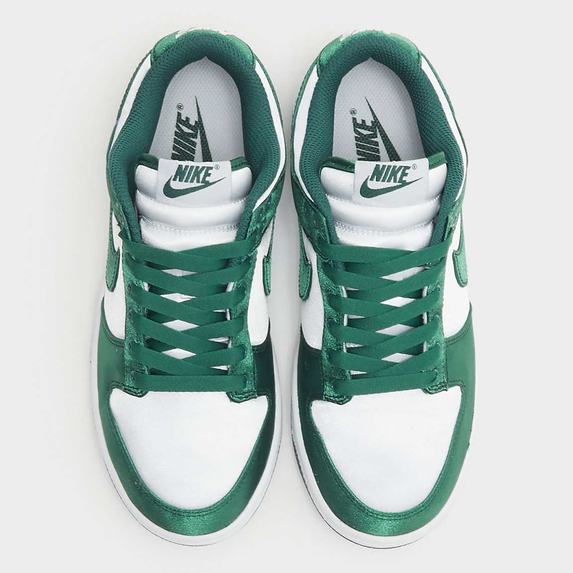 This Satin-Covered Nike Dunk Low Comes In White Team Green - Sneaker News