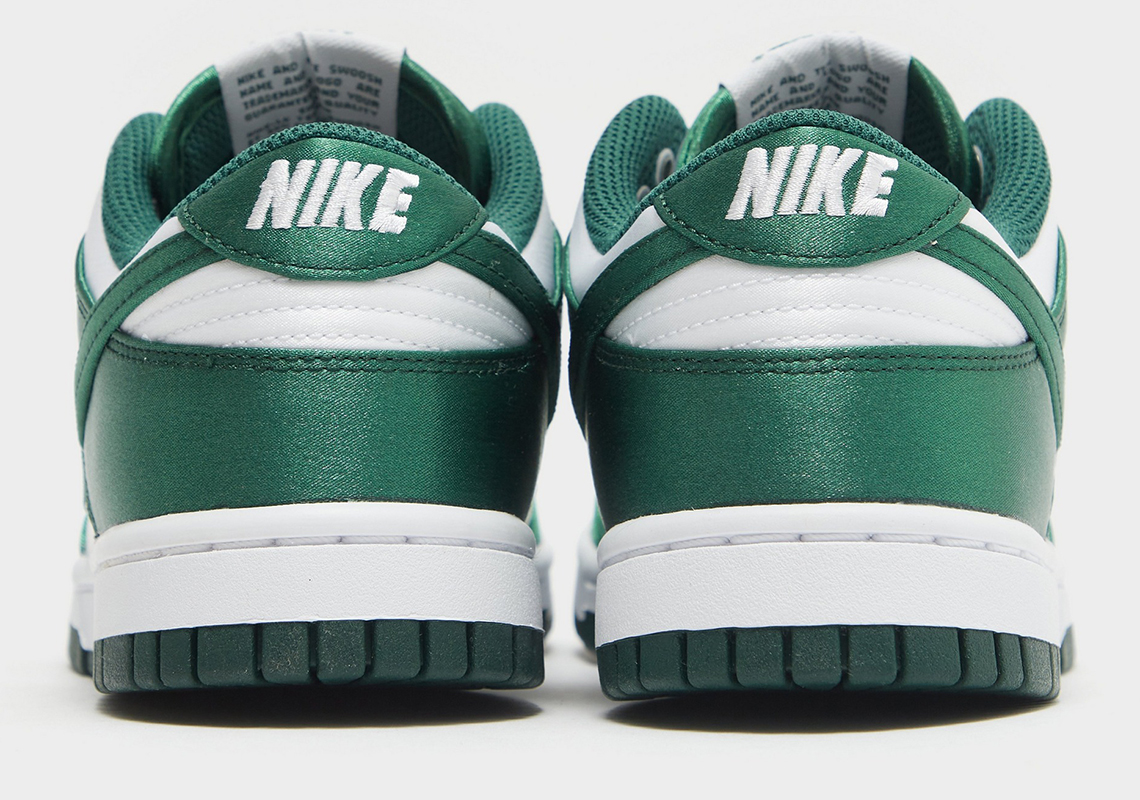 nike dunk low satin green white 4