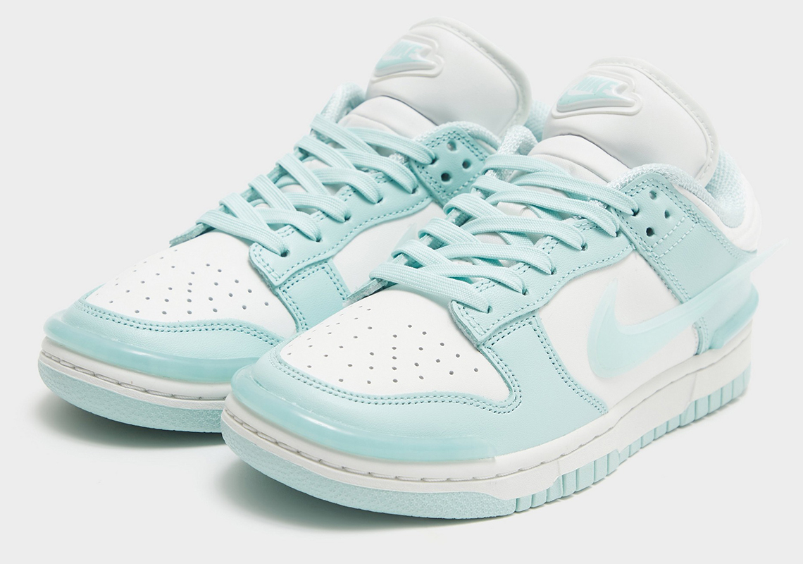 Nike The Dunk Low Flip The Old School sports a white and purple leather upper Summit White Jade Ice Dz2794 101 4