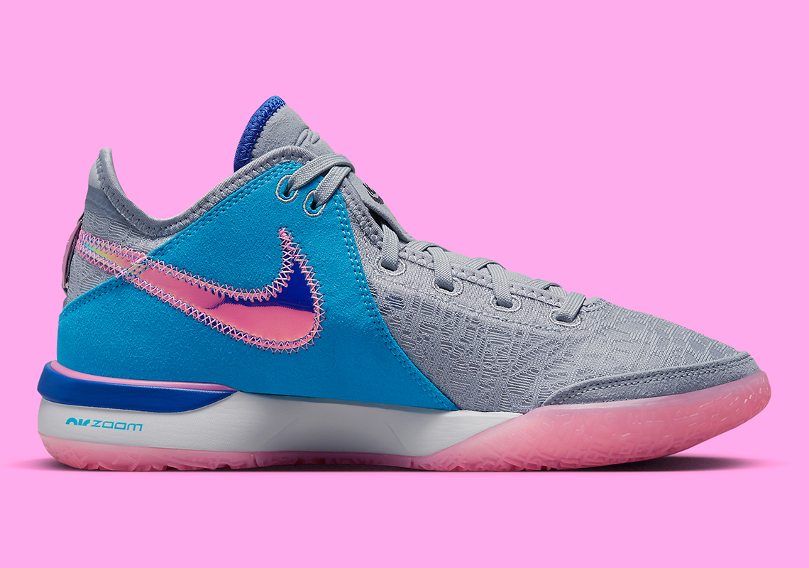 Grey and pink lebrons online