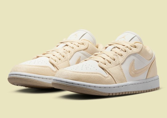 The Canvas-Constructed Air Jordan 1 Low SE Reappears In A Cream Colorway