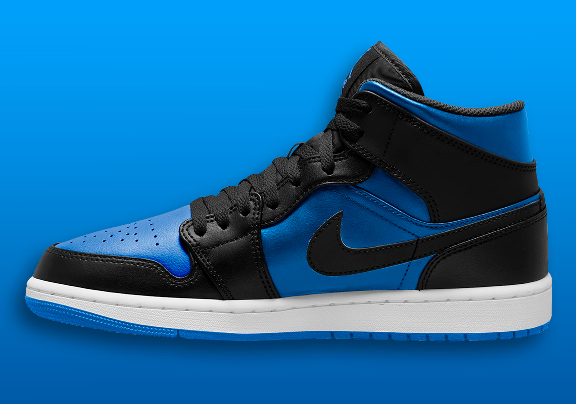 Air Jordan 1 Mid Black Royal Metallic DQ8426-042 | SneakerNews.com