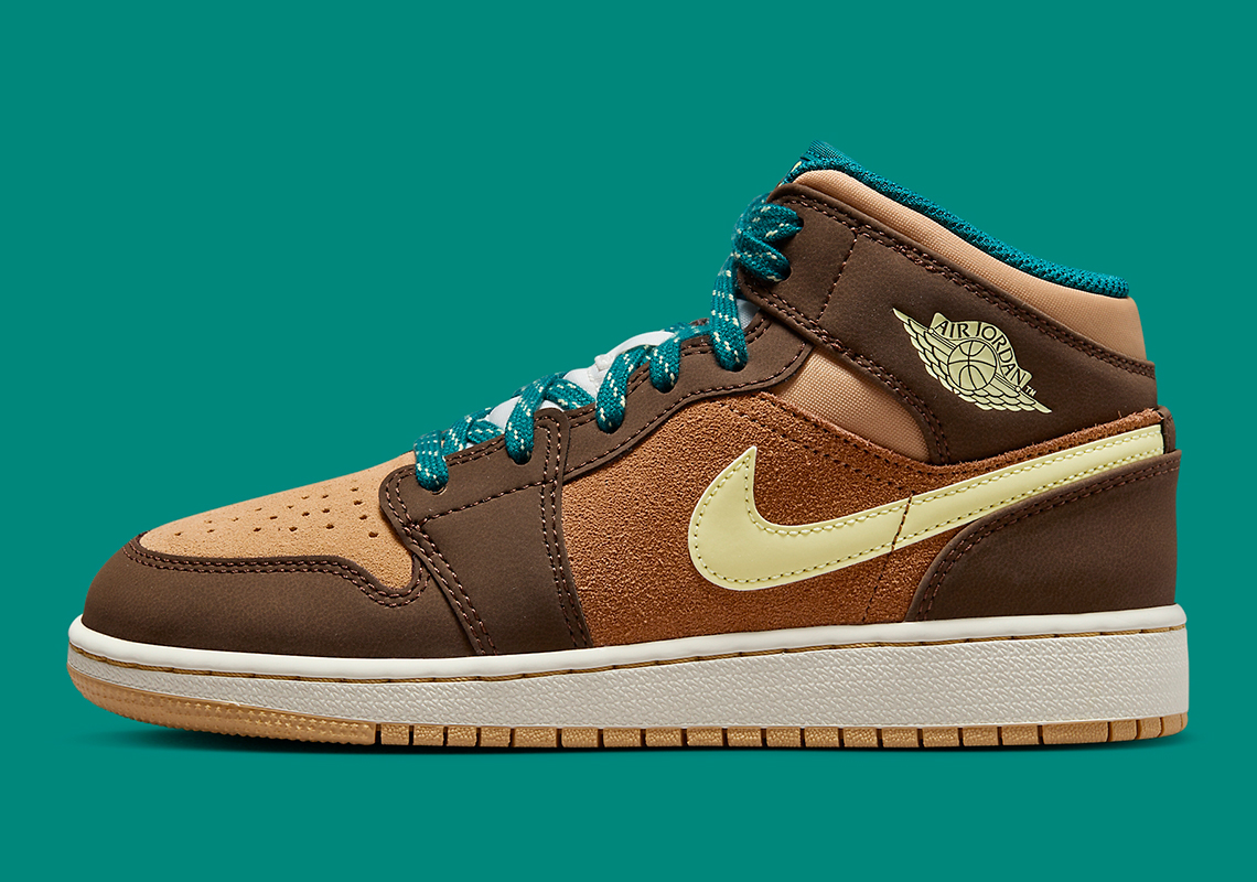 Air Jordan 1 Mid Gs Cacao Wow Geode Teal Dz6335 200 9