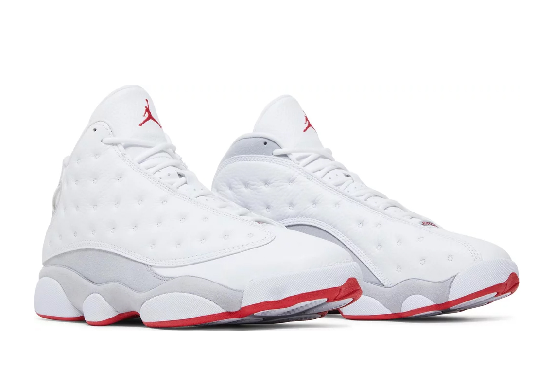 Jordan 13 sale grey and red