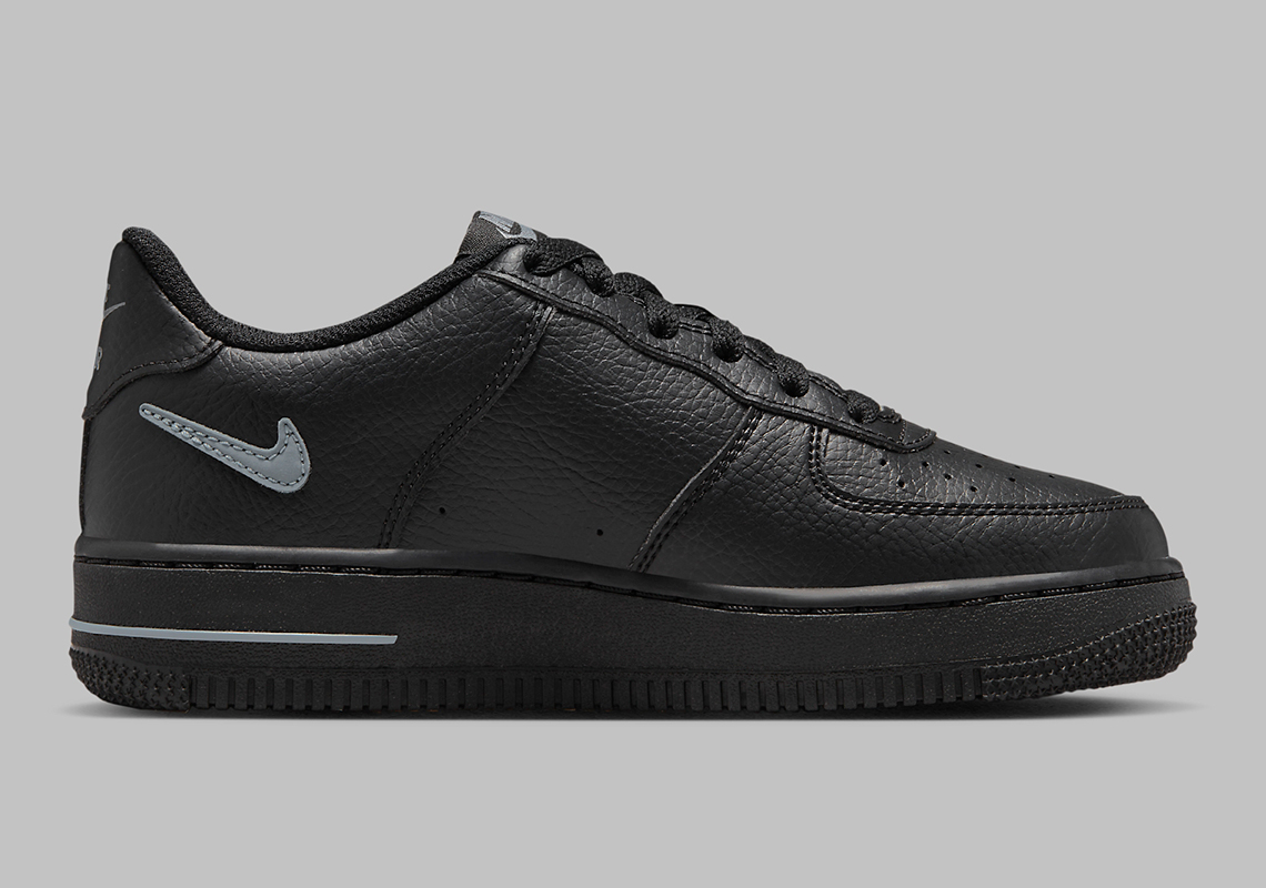 Nike Air Force 1 Low Gs Cut Out Black Grey Fq2413 001 1