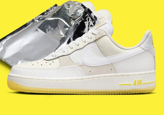 This nike gold Air Force 1 Comes Packaged In Anti-Static Bags