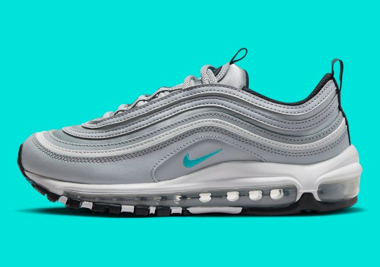 Blue Swooshes Accent This “Silver Bullet” Reminiscent Nike Air Max 97
