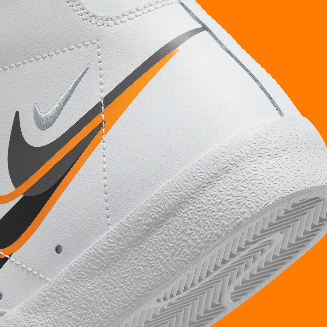 Nike Blazer Mid 77 Double Swoosh White Black Orange Fn7809 100 5