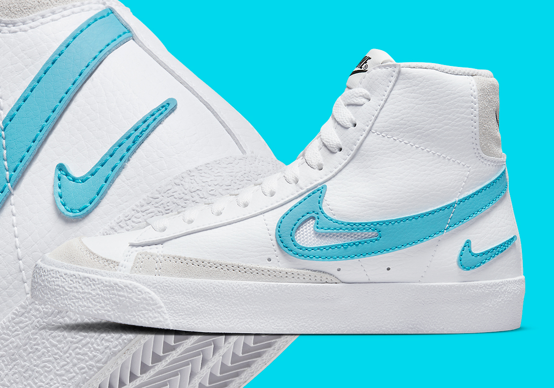 nike blazer mid 77 gs cut out white aqua FN7790 100 1