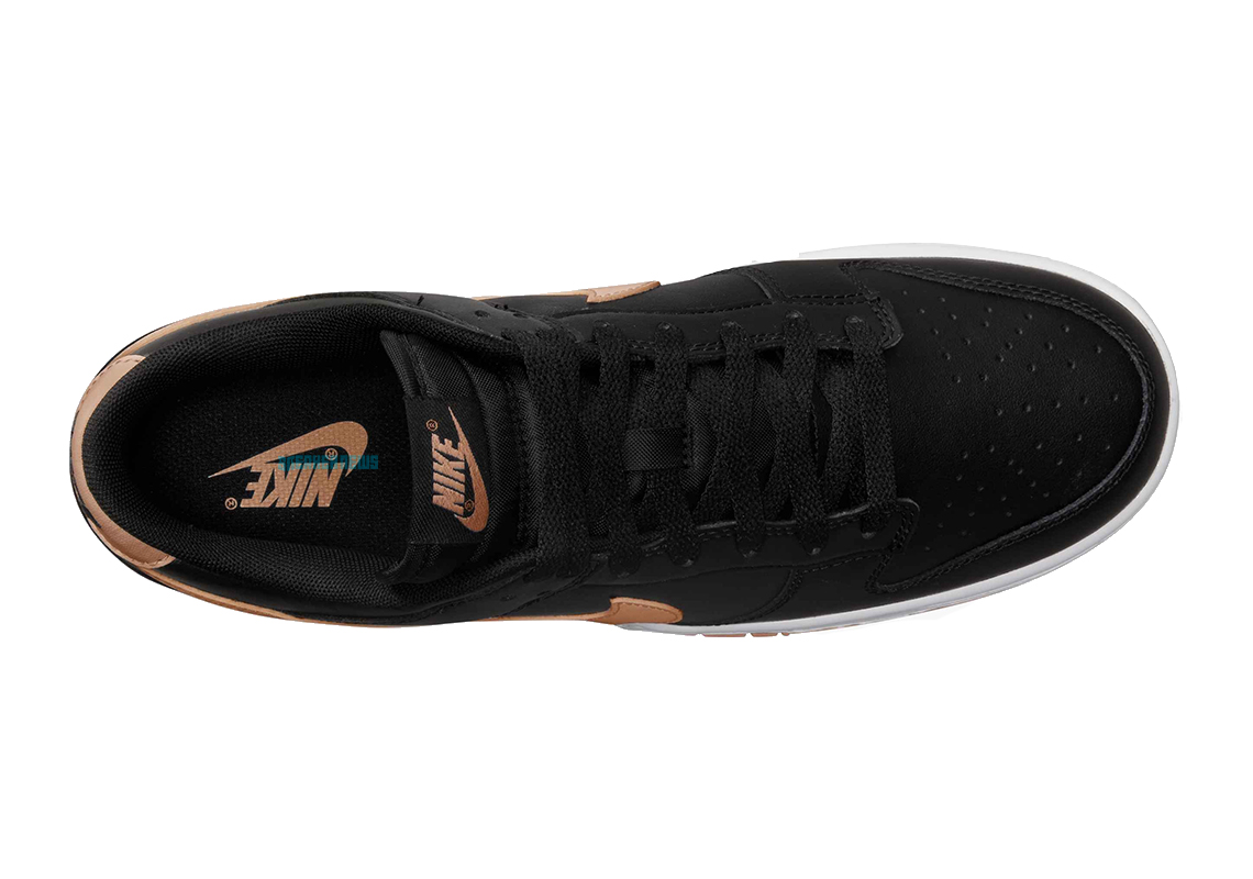 tan black and white nike