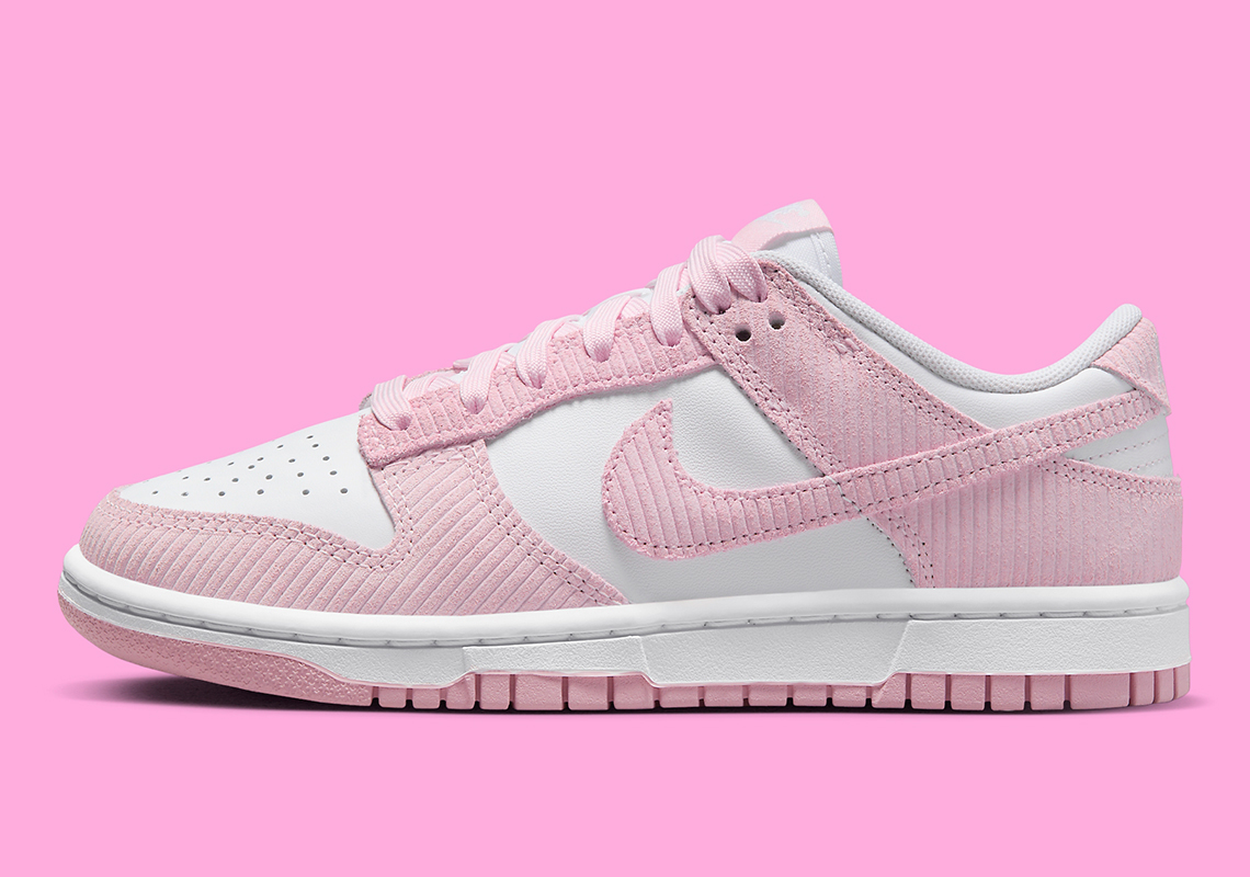 nike dunk low pink corduroy fn7167 100 4