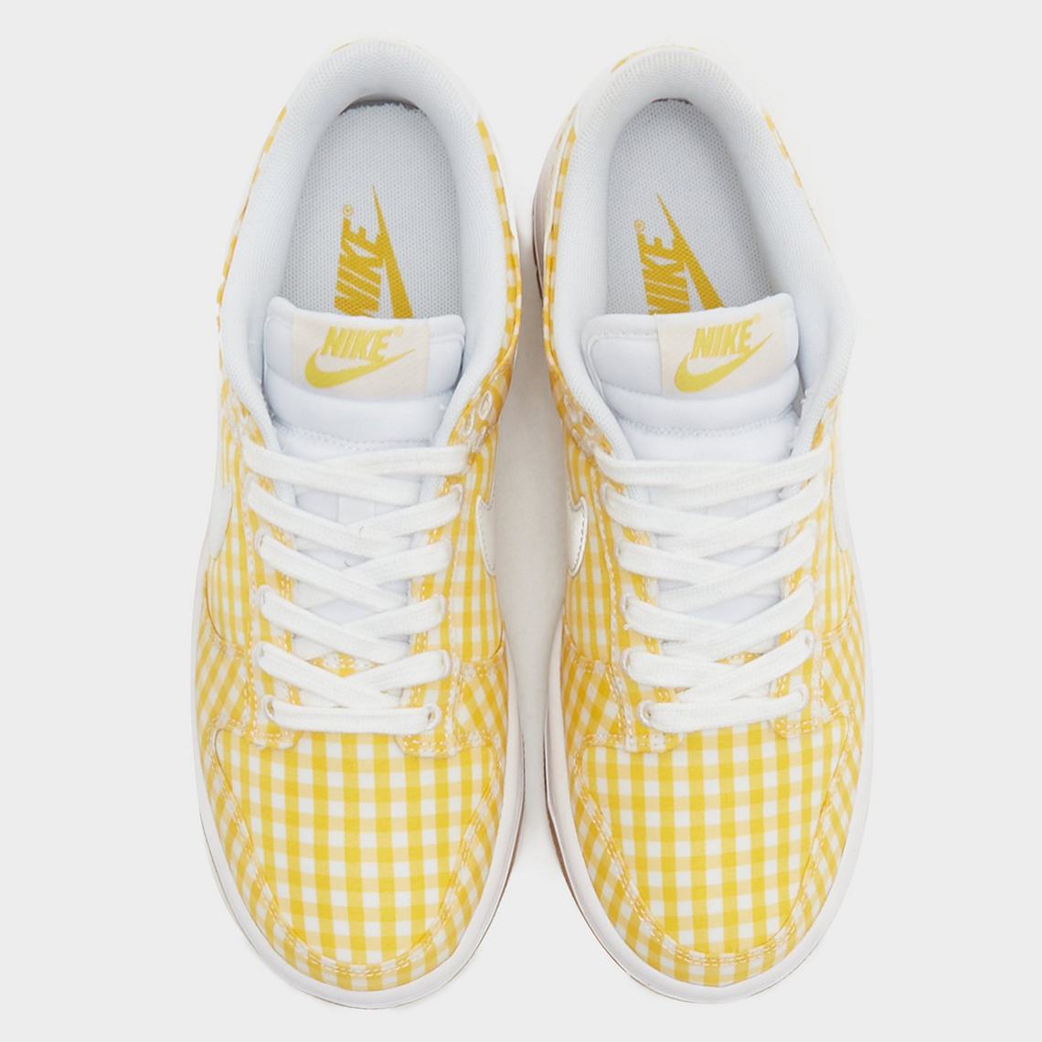 nike dunk low yellow gingham gum sole 1