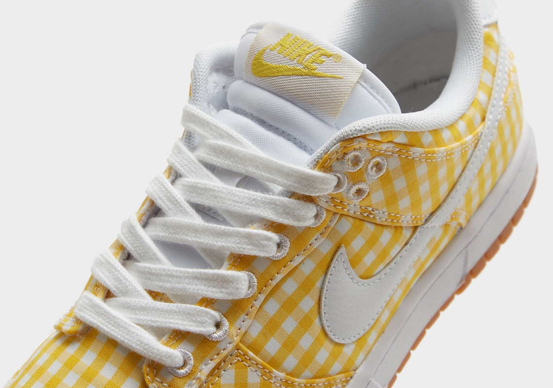 nike dunk low yellow gingham gum sole 2