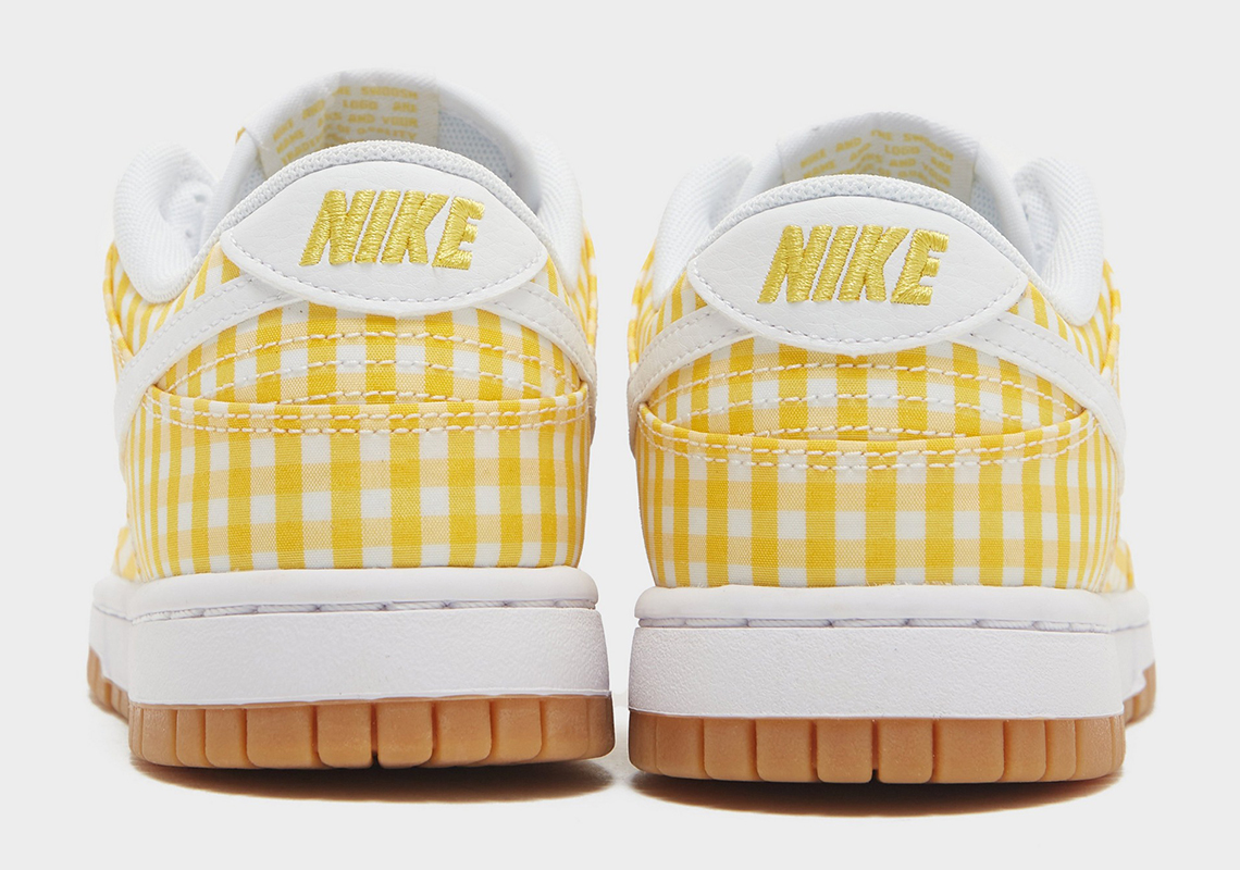 nike dunk low yellow gingham gum sole 3