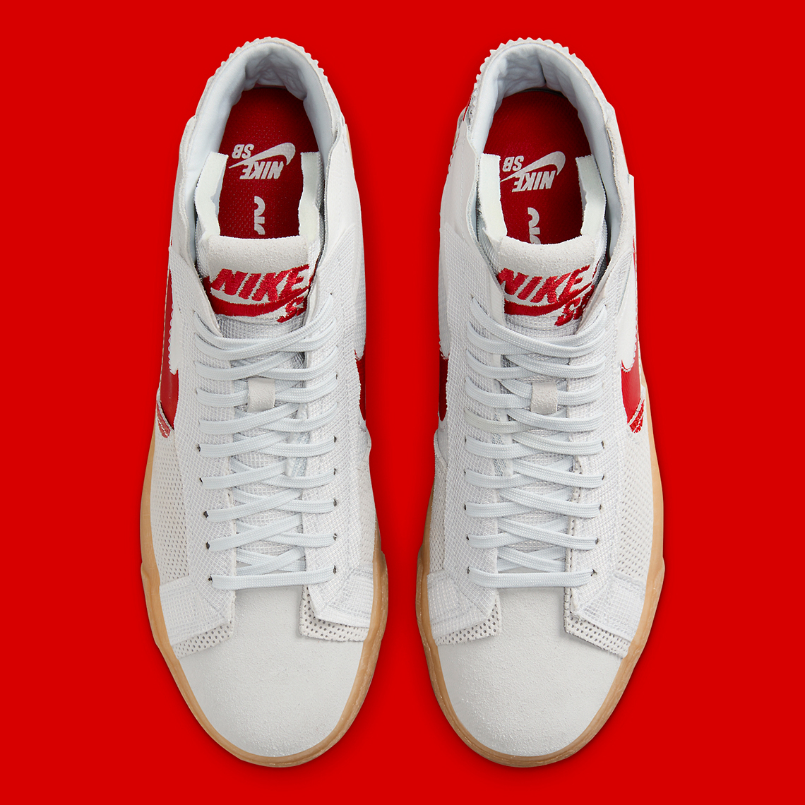 Nike Sb Blazer Light Grey Red Gum Fd5113 100 2
