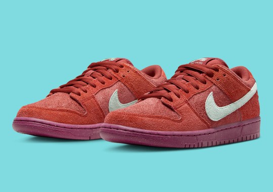 The Nike SB Dunk Low "Mystic Red" Boasts A Full Suede Upper