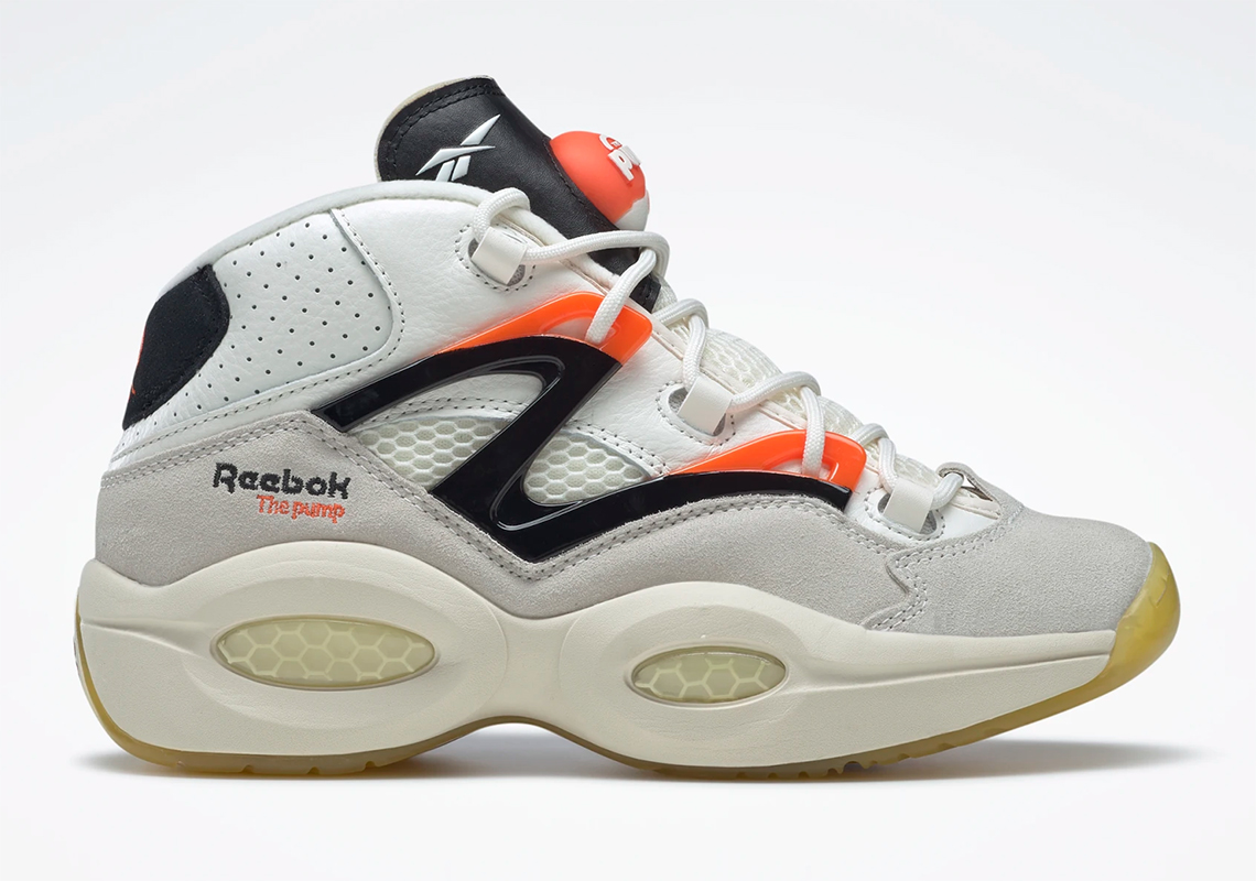 Reebok Pump Question Chalk Core Black Pump Orange H06490 3