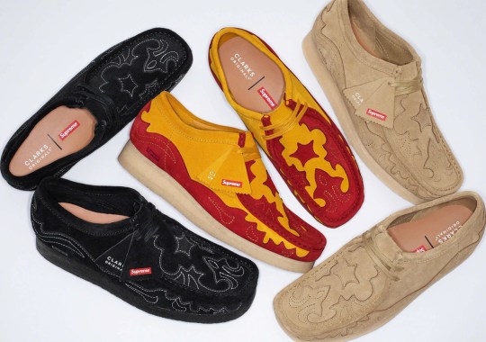 Supreme Wraps The Clarks Wallabee In Cowboy Boot Reminiscent Appliqué