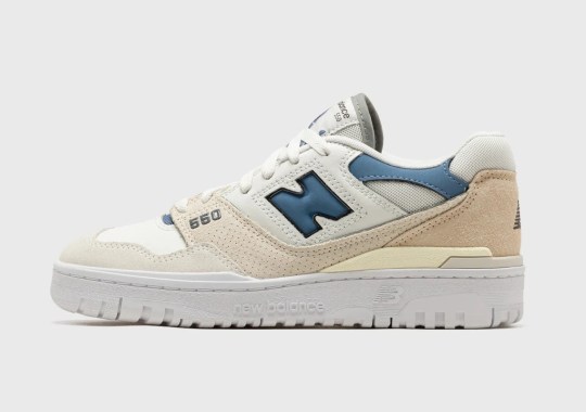 Another New Balance 550 “Sea Salt” Appears With Blue Accents