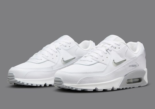 Nike Ornaments This White-Dressed Air Max 90 With Jewel Swooshes