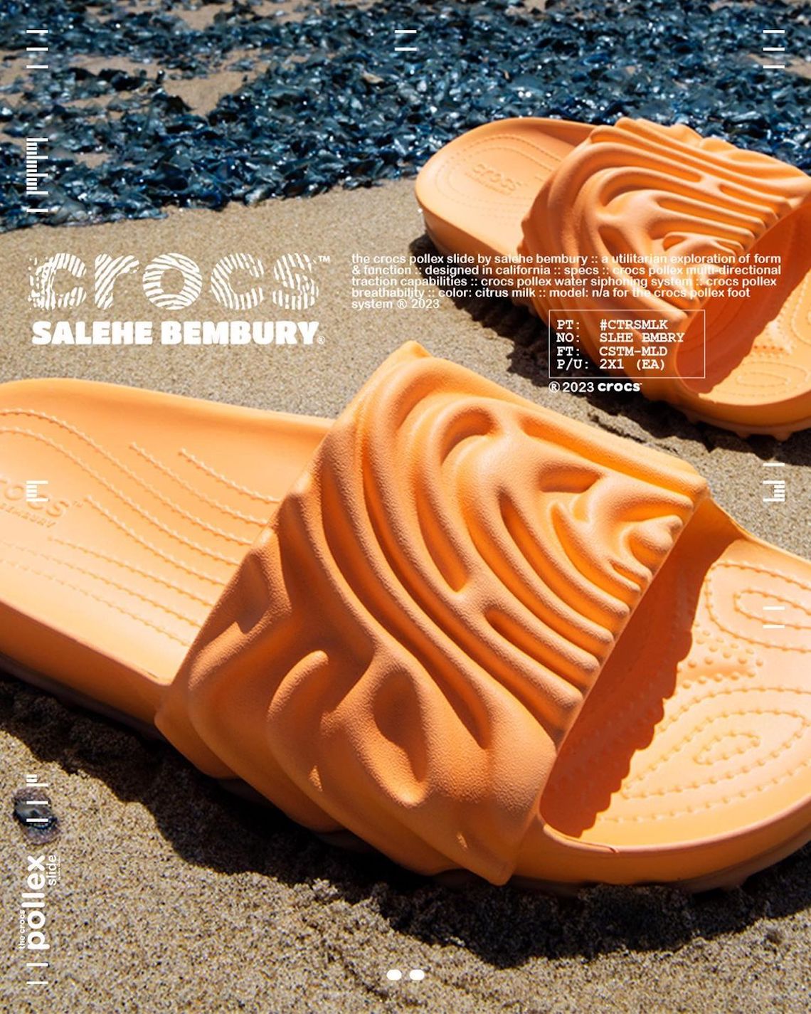 Salehe Bembury Crocs Pollex Slide Citrus Milk 02