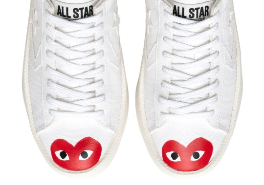 CDG PLAY Gives This Clean Converse Pro Leather Low A Pop Of Red