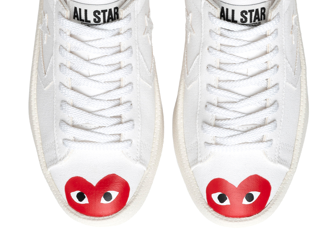 CdG PLAY x Converse Leather "White" | SneakerNews.com