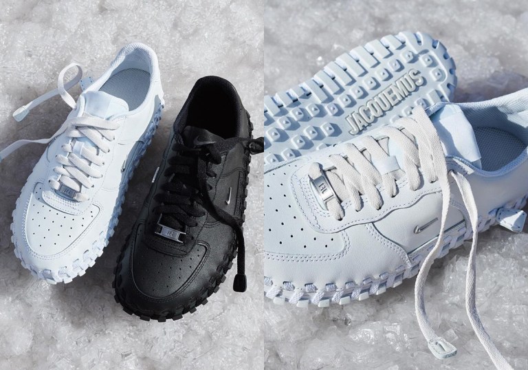 Nike J Force 1 Low LX DR0424-100 Mens 11 Wmns 12.5 Jacquemus White Leather Shoes Jacquemus x Nike J Force 1 Low LX  main image 4