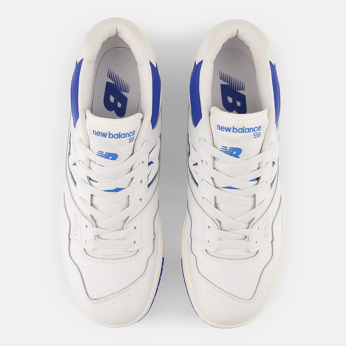 Яркие замшевые кроссовки new balance White Blue Bb550swc 5