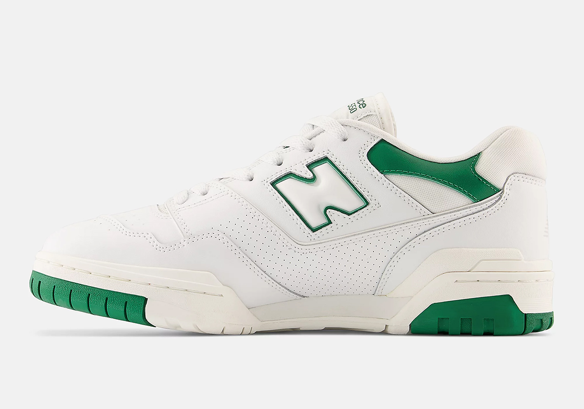 New Balance 327 Trainers Rain Cloud White White Green Bb550swb 5