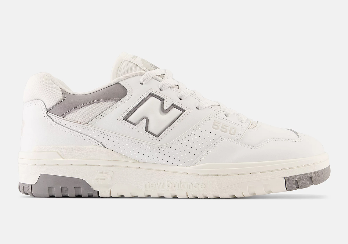 Яркие замшевые кроссовки new balance White Grey Bb550swa 1