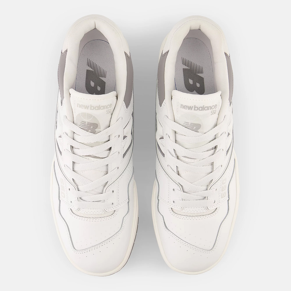 Яркие замшевые кроссовки new balance White Grey Bb550swa 3