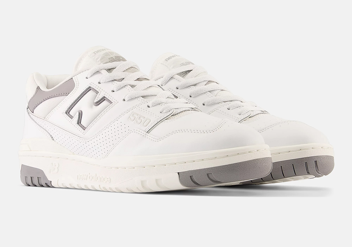 Яркие замшевые кроссовки new balance White Grey Bb550swa 4