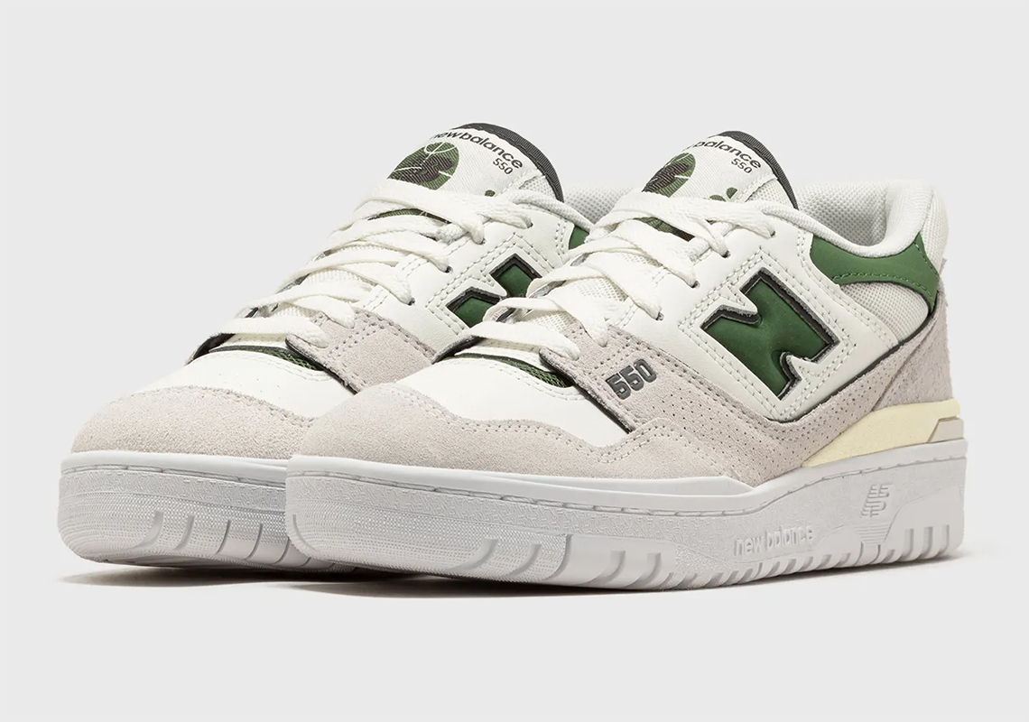 The New Balance 550 Hones In On "Sea Salt" With Hunter Green Accents