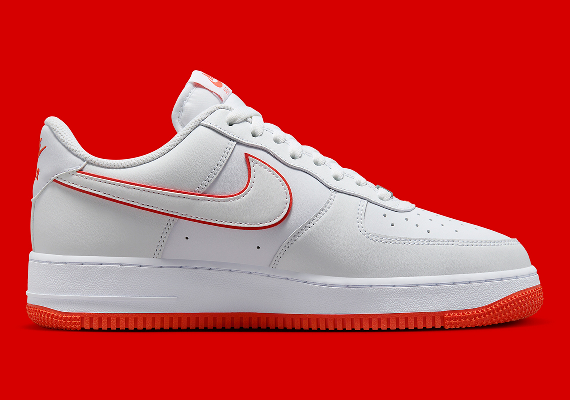 New Nike Air Force 1 '07 Low Shoes - White/Picante Red (DV0788-102) Size 9.5
