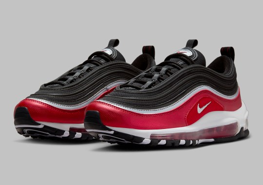 This Kid’s Nike Air Max 97 Couples Black And Red Tones