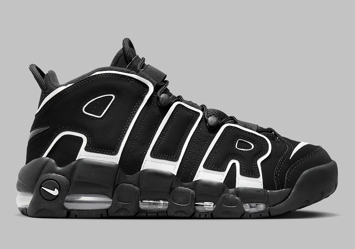 Black and shop white nike uptempo