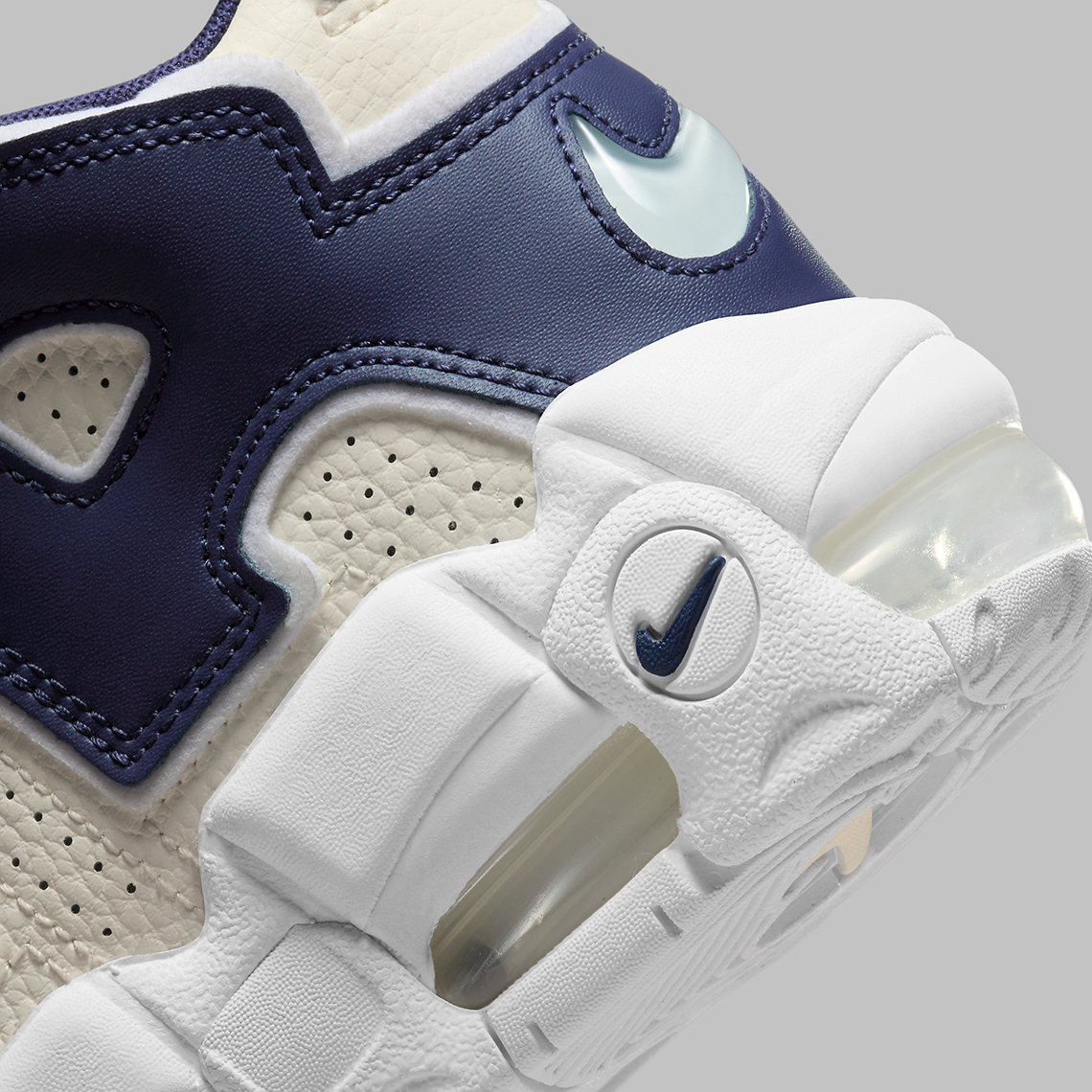 Subtle Hits Of Navy Blue Accent This Nike Air More Uptempo - Sneaker News