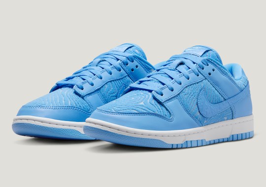 The Nike Dunk Low Receives A Topographical Print Cured In University Blue